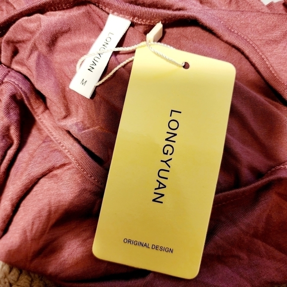 NWT Longyuan Dusty Rose Pink Long Sleeve Dress Women's Medium M Round Neck New - Picture 8 of 10